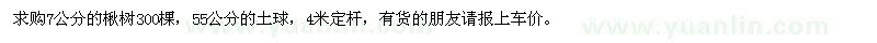 求購7公分的楸樹300棵