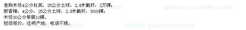 求購(gòu)杜英,香樟,紫薇