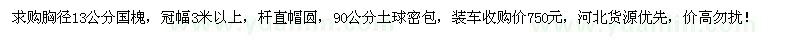 求購(gòu)胸徑13公分國(guó)槐