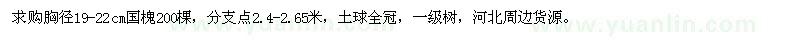 求購胸徑19-22cm國槐