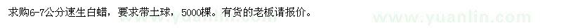 求購6-7公分速生白蠟