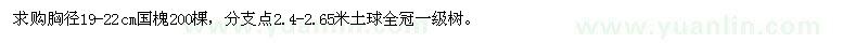 求購胸徑19-22cm國槐