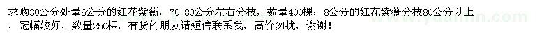 求購6,8公分的紅花紫薇
