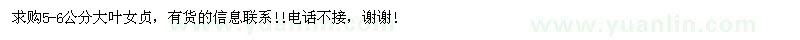 求購5-6公分大葉女貞