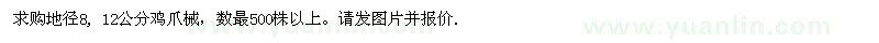 求購(gòu)地徑8, 12公分雞爪械