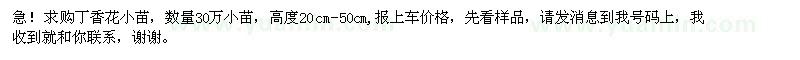 求購丁香花小苗