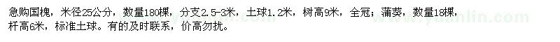 求購(gòu)國(guó)槐,蒲葵