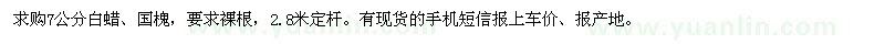 求購(gòu)7公分白蠟,國(guó)槐