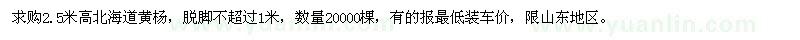 求購2.5米高北海道黃楊