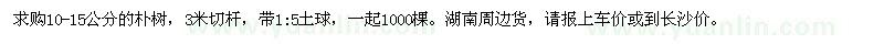 求購10-15公分的樸樹