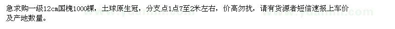 求購急求購12cm國槐
