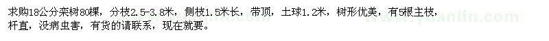 求購(gòu)18公分欒樹