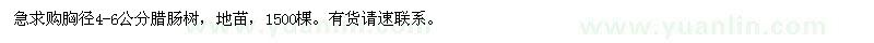 求購胸徑4-6公分臘腸樹