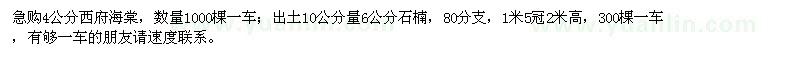 求購西府海棠、石楠