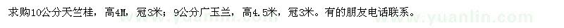求購10公分天竺桂,9公分廣玉蘭