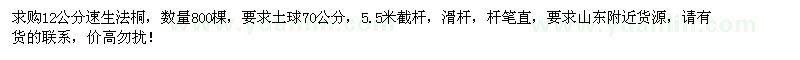 求購12公分速生法桐800棵
