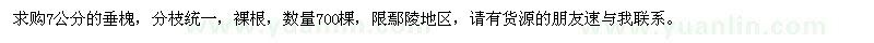 求購7公分的垂槐