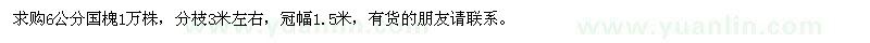 求購6公分國槐1萬株