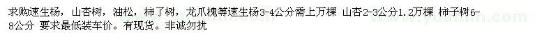 求購速生楊