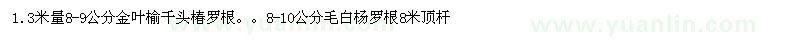 求購8-9金葉榆,8-9千頭椿,8-10毛白楊