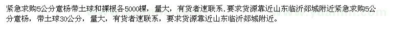 求購5公分意楊