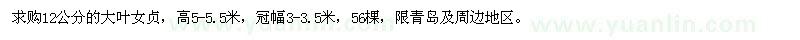 求購12公分的大葉女貞