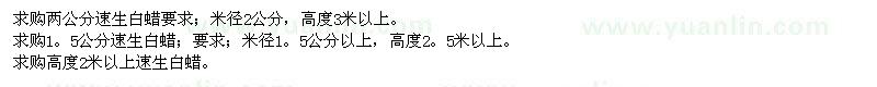 求購兩公分速生白蠟