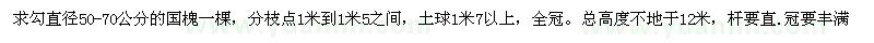 求購直徑50-70公分的國槐一棵