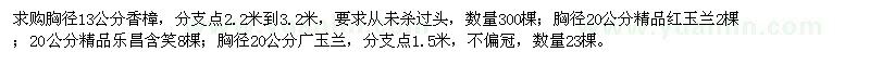 求購(gòu)香樟,紅玉蘭,樂(lè)昌含笑,廣玉蘭
