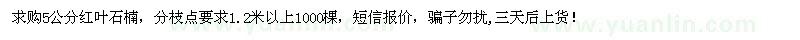 求購(gòu)紅葉石楠