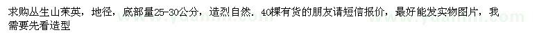 求購(gòu)叢生山茱英