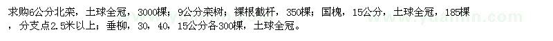 求購北欒,欒樹,國槐,垂柳
