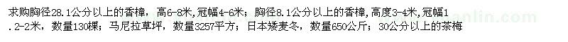 求購(gòu)香樟,日本矮麥冬,茶梅,法國(guó)冬青