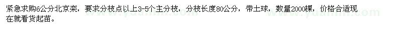 求購6公分北京欒