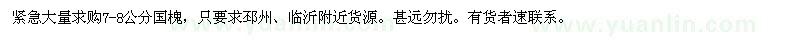 求購7-8公分國槐