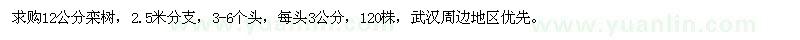 求購12公分欒樹