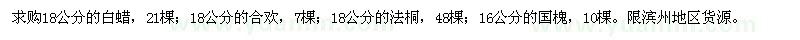 求購白蠟,合歡,法桐,國槐