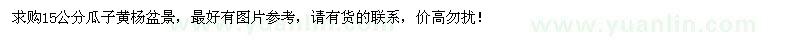 求購(gòu)15公分瓜子黃楊盆景