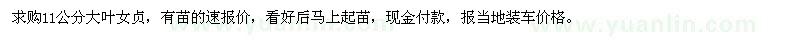 求購(gòu)11公分大葉女貞