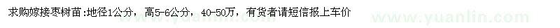 求購嫁接棗樹苗