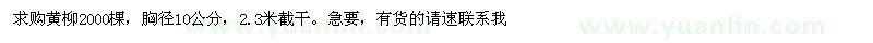 求購10公分黃金柳