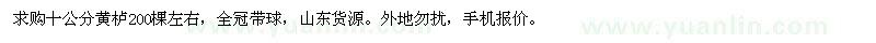 求購十公分黃櫨
