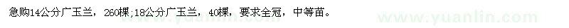 求購(gòu)14公分廣玉蘭