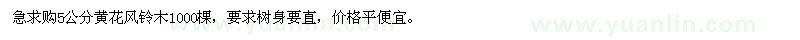 求購(gòu)5公分黃花風(fēng)鈴木