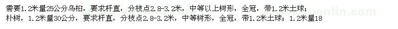 求購烏桕,樸樹