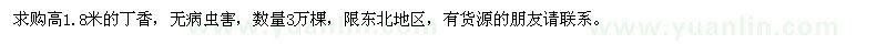 求購高1.8米的丁香