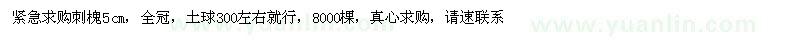 求購刺槐5cm