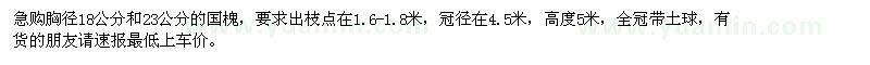 求購胸徑18公分和23公分的國槐