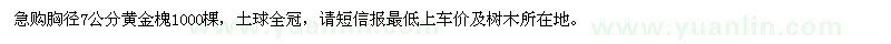 求購(gòu)胸徑7公分黃金槐