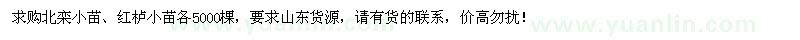 求購(gòu)北欒小苗、紅櫨小苗各5000棵